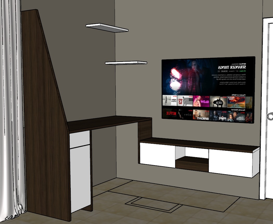Calypso Full-Length Entertainment Unit with a Tall Storage Unit